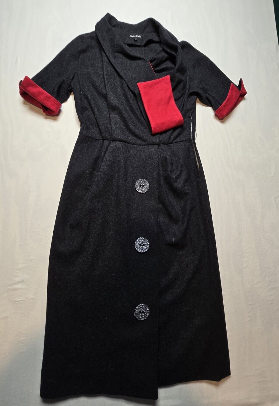 Vintage 1950’s 60s German Wool Wiggle Dress Old Hollywood Glam MCM Mad Men